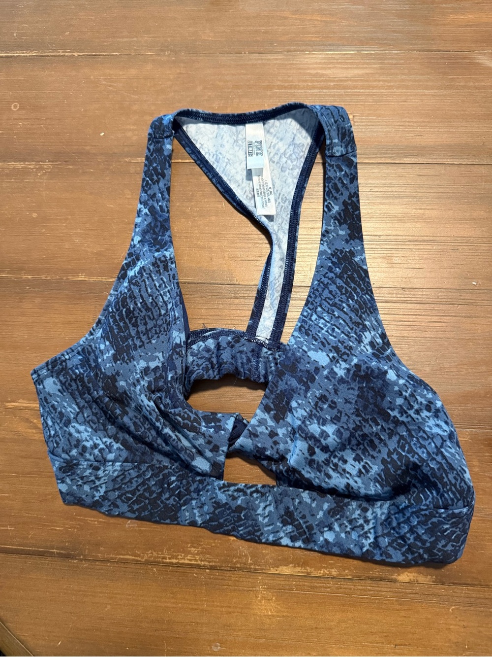 PINK Victoria's Secret Blue Patterned Racerback Bralette